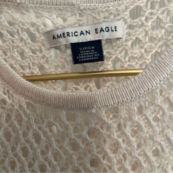American Eagle Cream Crochet Lace Intimate Top - Picture 4 of 8